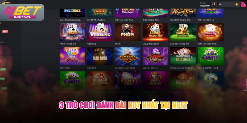 3 trò chơi đánh bài hot nhất tại NBET