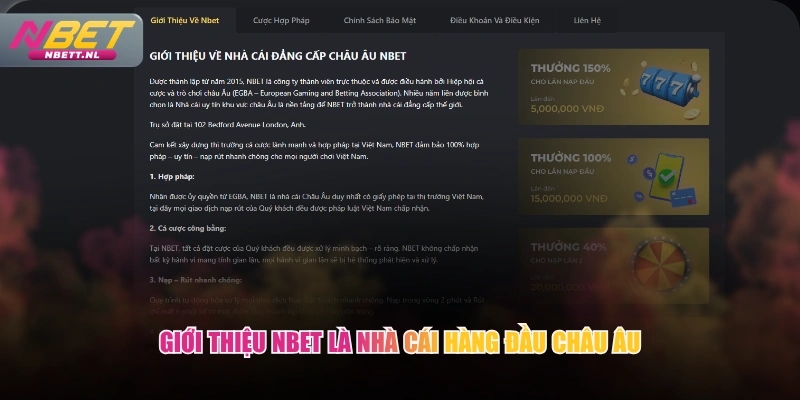Giới thiệu NBET là nhà cái hàng đầu châu Âu