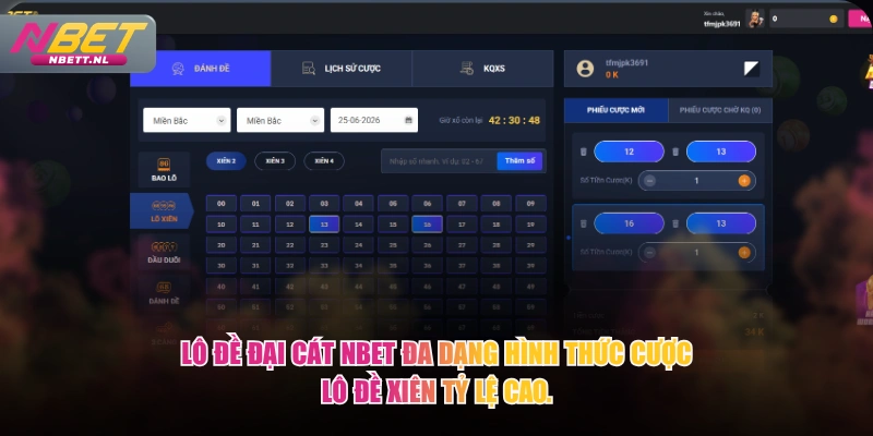 Lô Đề Đại Cát NBET đa dạng hình thức cược lô đề xiên tỷ lệ cao.