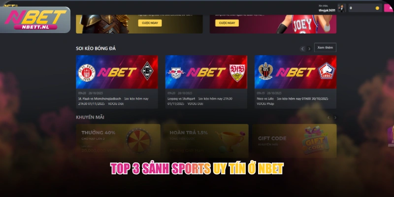 Top 3 sảnh Sports uy tín ở NBET